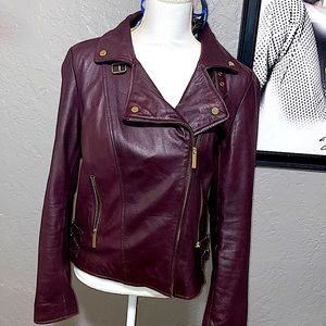 Victoria secret oxblood Genuine leather jacket